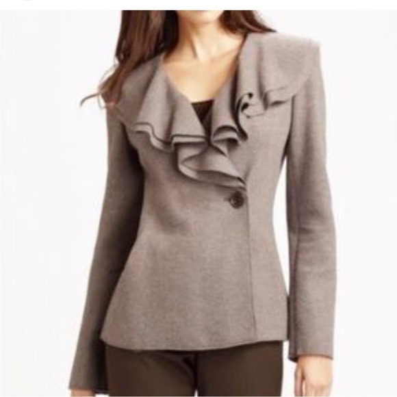 Lafayette 148 Ruffle Collar Wool Blazer - Picture 3 of 8